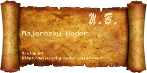Majerszky Bodor névjegykártya